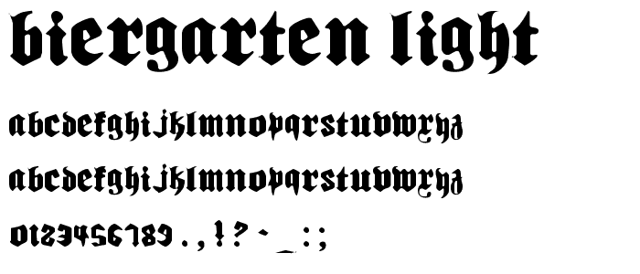Biergarten Light font